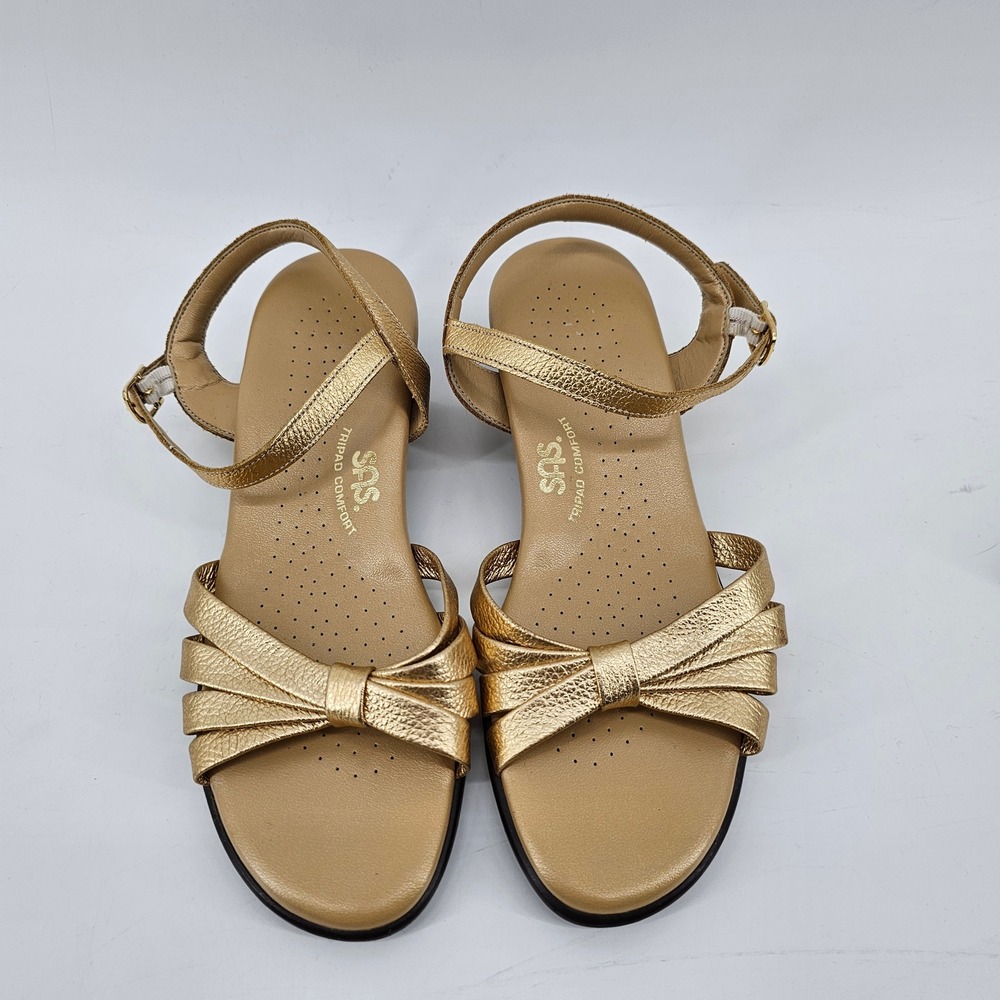 SAS Metallic Gold Women's Bow Sandals